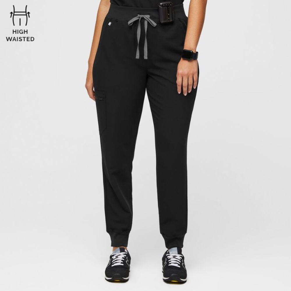 Figs High Waisted Zamora Black Jogger Scrub PantsSz XL